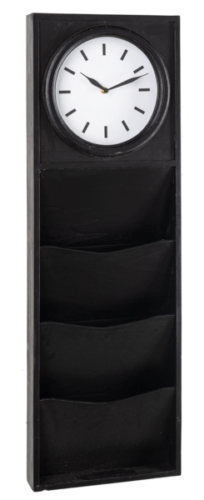 Midwest CBK 3-Pocket Wall Clock, Black