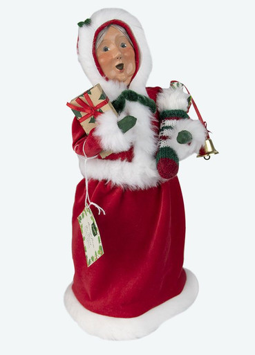 Byers' Choice Caroler, Red Velvet Message Mrs Claus (ZBC79WB)